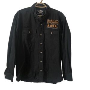 Harley-Davidson Vintage 110th Anniversary Button Down Men's Shirt Large